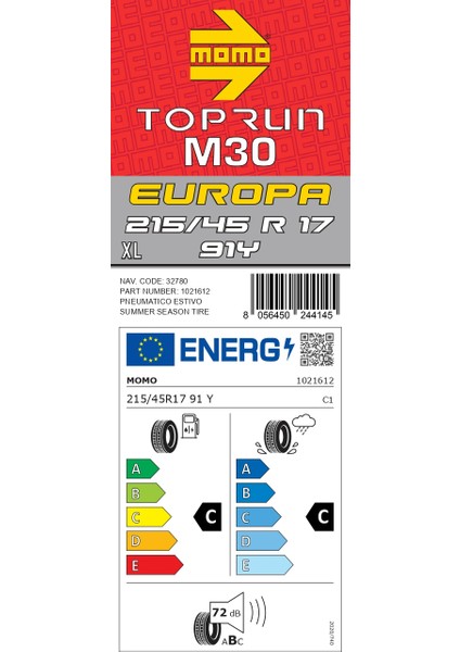 215/45 R17 91Y XL M30 Toprun Oto Yaz Lastiği ( Üretim Yılı: 2024 ) fırsatları
