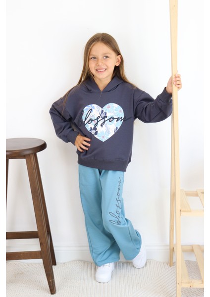 KND-6890 Blossom Yazılı Kalp Baskılı Alt Üst Takım