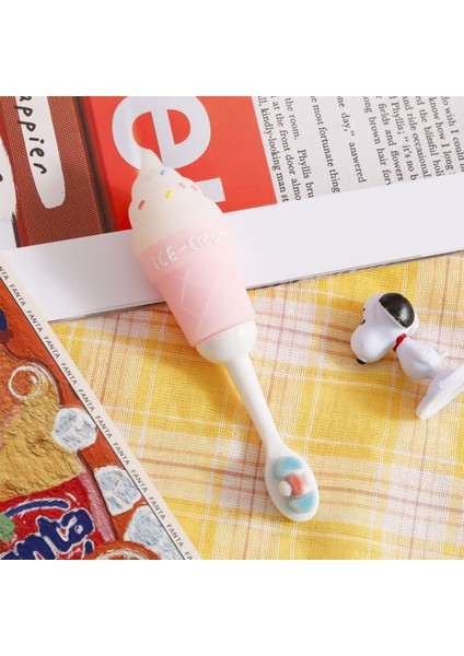 Yeni Sevimli Dondurma Çocuk Diş Fırçası Karikatür Silikon Yumuşak Kıllı Diş Fırçası Bebek Manuel Temizlik Diş Fırçası (Yurt Dışından)