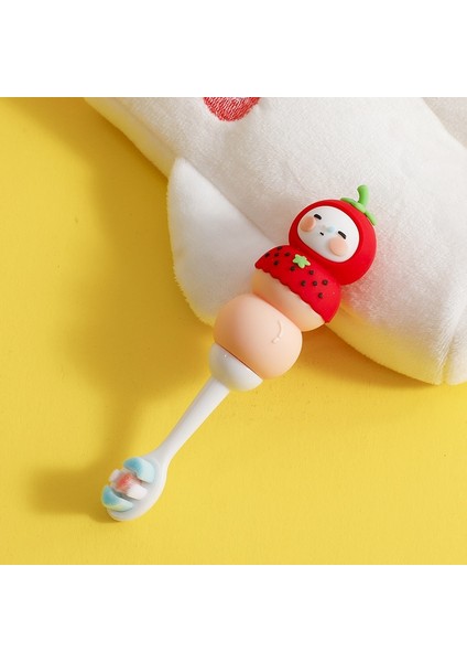 2-3-4-6 Yaş ve Yarım Yaş Üstü Bebekler Için Yumuşak Kıllarla Dişlerini Fırçalamak Için On Bin Saçlı Manuel Sevimli Meyveli Diş Fırçası (Yurt Dışından)