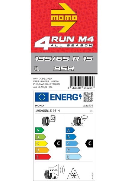195/65 R15 95H XL M4 Four Season Oto Dört Mevsim Lastiği ( Üretim Yılı: 2024 ) fırsatları