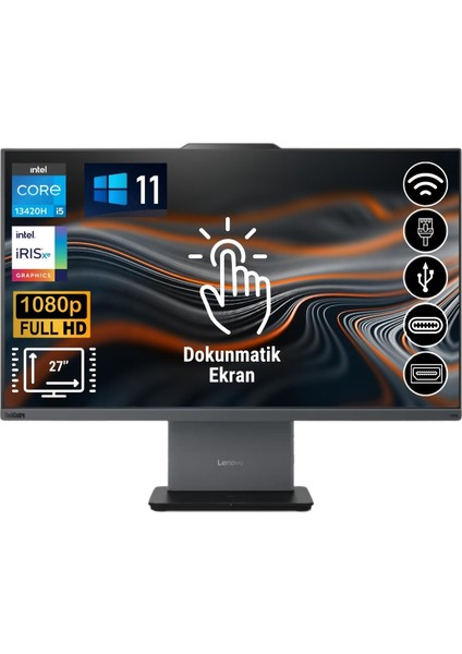 Thinkcentre Neo 50A I5-13420H 16GB 512GB M.2 SSD 12SA0014TR ATL21 27" Dokunmatik Ekran W11PRO All In One Bilgisayar