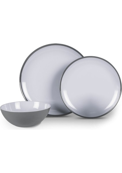 Sis Grisi 12 Parça Melamin Yemek Takımı