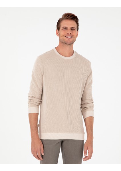 Pierre Cardin Erkek Bej Regular Fit Sweatshirt 50296752-Vr011