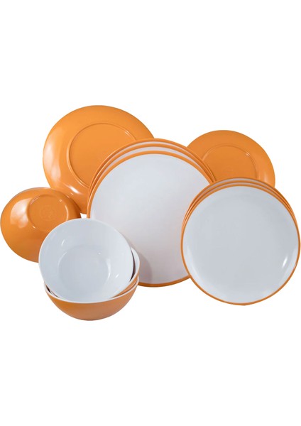 Gün Batımı Sarısı 12 Parça Melamin Yemek Takımı fiyatları