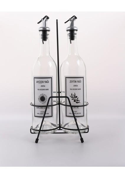 2 Adet Şeffaf 750 ml Yağdanlık ve Siyah Stand, 4+ Parça, Bej Hacimli Set fiyatları