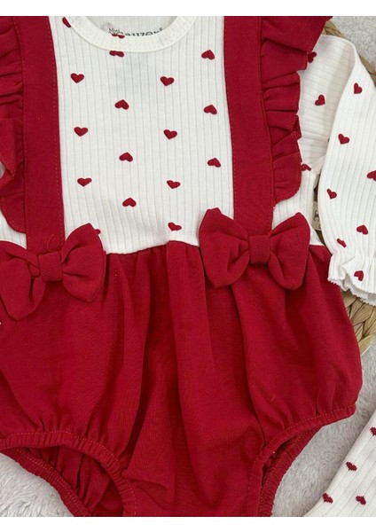 Kalpli Kız Bebek Çoraplı Bandanalı Romper Set 3-6/6-9/9-12 Ay fiyatları