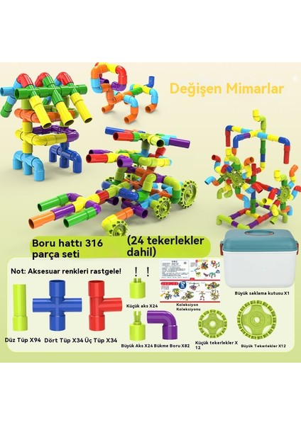 Brave Bullerken Eğitim Dıy Su Borusu Bulmaca Plastik Montajlı Yapı Taşı Oyuncakları (Yurt Dışından) modelleri