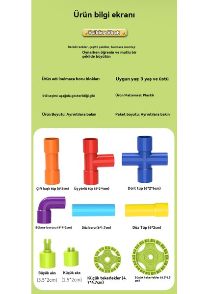 Brave Bullerken Eğitim Dıy Su Borusu Bulmaca Plastik Montajlı Yapı Taşı Oyuncakları (Yurt Dışından) fiyatları
