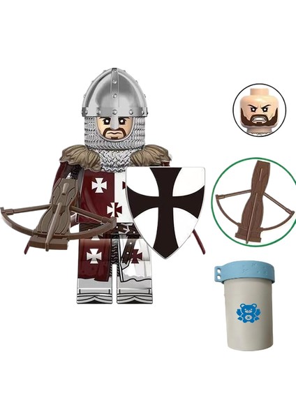 Brave Bullsüvari Asker Ordusu Ortaçağ ve Ortaçağ Yapı Taşları Bebek Oyuncakları 8'li Paket (Yurt Dışından)