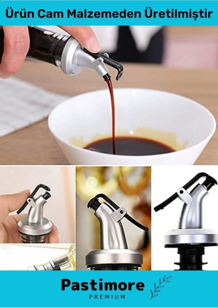 Yeşil Ahşap Stantlı 750 ml Cam Yağlık, Damlatmaz, Zarif ve Şık Tasarım
