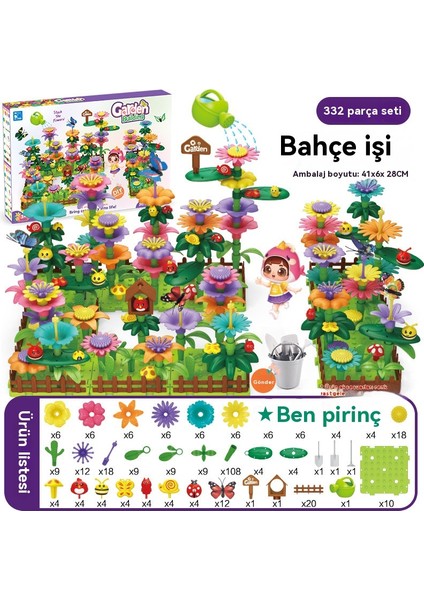 Brave Bullçocuk Yapı Taşı Çiçek Dıy Sürekli Değişen Bahçe Yapı Taşı Montaj Oyuncak (Yurt Dışından) modelleri