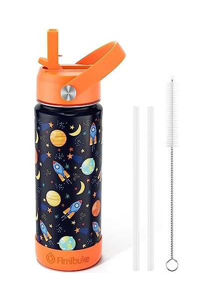 Çocuklar Yalıtımlı Su Şişesi 18 Oz Bpa Içermeyen Paslanmaz Çelik Saman ile Seyahat Çift Duvar Sızdırmaz Yürümeye Başlayan Okul Erkek Kız Için (1 Paket Yeşil Dinozor) (Yurt Dışından)