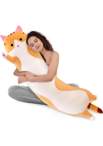 Brave Bull。sevimli Peluş Kedi Bebek Karikatür Yumuşak Peluş Yavru Yastık Uyku Yastığı Bebek Oyuncak Hediye Çocuklar Için (Kahverengi 50 Cm/19.6in) (Yurt Dışından)
