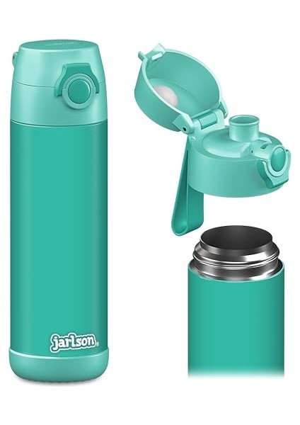 Çocuk Su Şişesi Yalıtımlı Paslanmaz Çelik Su Şişesi Bpa Içermez Sızdırmaz Okullar ve Anaokulları Için Bardak Kapaklı Çocuk Şişesi (350ML) (Yurt Dışından)