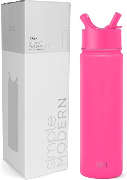 ，，çocuklar Için Saman Kapaklı Su Şişesi Vakum Yalıtımlı Paslanmaz Çelik Metal Termos Yeniden Kullanılabilir Sızdırmaz Bpa Okulu 18 Oz (Yurt Dışından)