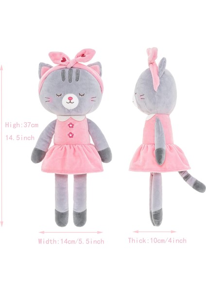 Brave Bull。peluş Kedi Bebek Hayvan Yavru Kedi Peluş Oyuncak Kız Bebek Hediye Gri Kafa Bandı ile 40,64 cm (Yurt Dışından) modelleri