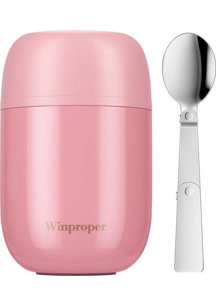 ，，16 Oz Sıcak Gıda Termos Çocuklar Yalıtımlı Gıda Kavanoz Paslanmaz Çelik Vakum Çorba Yalıtımlı Öğle Yemeği Kabı Çocuk Öğle Yemeği Termos Kaşıkla (Yurt Dışından)