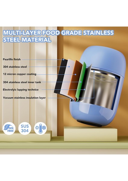 ，，16 Oz Sıcak Gıda Termos Çocuklar Yalıtımlı Gıda Kavanoz Paslanmaz Çelik Vakum Çorba Yalıtımlı Öğle Yemeği Kabı Çocuk Öğle Yemeği Termos Kaşıkla (Yurt Dışından) fırsatları
