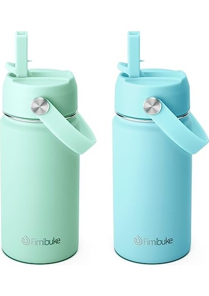 Çocuklar Yalıtımlı Su Şişesi 14 Oz Bpa Içermeyen Paslanmaz Çelik Çift Duvar Vakum Sızdırmazlık Öğrencileri Erkekler ve Kızlar Için Pipetli (1 Paket Mavi Dinozor) (Yurt Dışından)