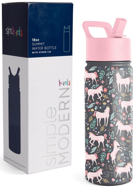 ， Hasır Kapaklı Çocuk Su Şişesi | Yeni Yürümeye Başlayan Çocuklar ve Erkek Çocuklar Için Yalıtımlı Paslanmaz Çelik Yeniden Kullanılabilir Bardak | (Yurt Dışından)