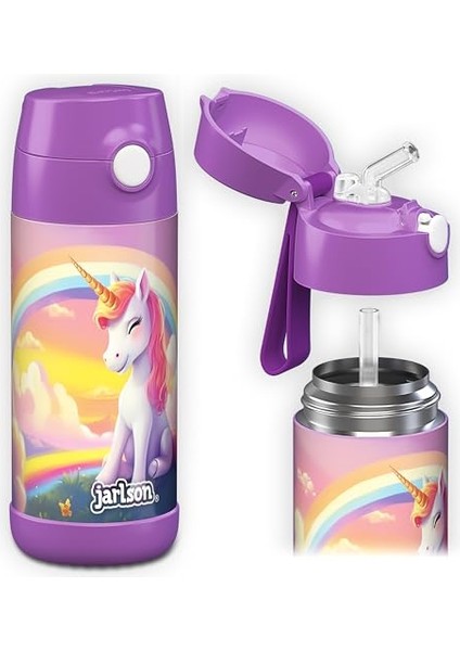 ， Çocuk Paslanmaz Çelik Hasır Su Şişesi 350ML – Bpa Free – Sızdırmaz – Okul ve Kreşler Için Yalıtımlı Su Şişesi (Yurt Dışından)