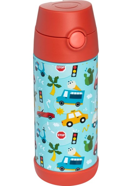 Çocuk Su Şişesi Yalıtımlı Paslanmaz Çelik Pipetli Termos (Kız/erkek) – Lama 12 Oz. (Yurt Dışından)