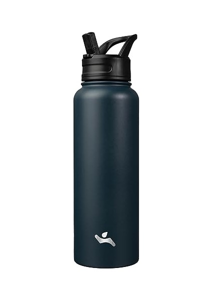 Yalıtımlı Su Şişesi 18 Oz Paslanmaz Çelik Su Şişesi 3 Kapaklı Spor Şişe Mermer Okyanus (Yurt Dışından)