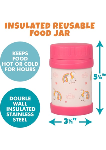 ， Paslanmaz Çelik Yalıtımlı Öğle Yemeği 13 Oz Çocuk Termosu Sızdırmaz Saklama Kavanozu Çoğu Öğle Yemeği Kutusu ve Çantasına Uyar (Yurt Dışından) fırsatları