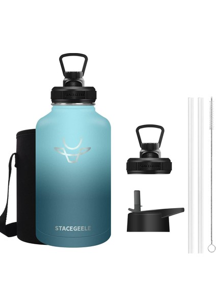 ，，çocuk Yalıtımlı Vakumlu Su Şişesi Hasır Kapaklı Paslanmaz Çelik Su Şişesi Erkekler ve Kızlar Için Sızdırmaz Hafif Çevre Dostu (550ML) (Yurt Dışından)