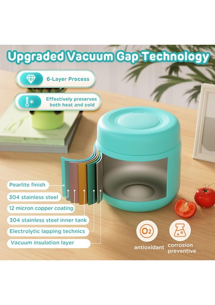 Sıcak Yemek Için 12 Oz Çocuk Yalıtımlı Gıda Kavanoz Geniş Ağızlı Çorba Yalıtımlı Gıda Kavanoz Yalıtımlı Öğle Yemeği Kabı Vakum Termos - Açık Mavi (Yurt Dışından) modelleri