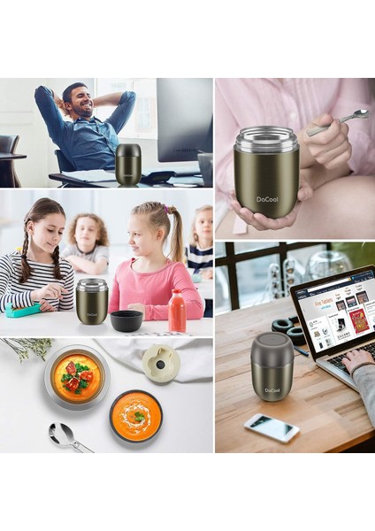 ，，yalıtımlı Öğle Yemeği Kabı Vakum Paslanmaz Çelik 16 Oz Çocuklar Öğle Yemeği Kutusu Kaşık ile Okul Ofis Seyahat Için Sızdırmazlık Bpa Ücretsiz (Yurt Dışından) fırsatları