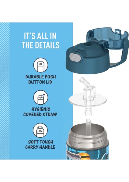 ，，pipetli Su Şişesi - 12 Oz Despicable Me 4 Çocuk Paslanmaz Çelik Vakum Yalıtımlı Kapaklı Su Şişesi (Yurt Dışından) fırsatları