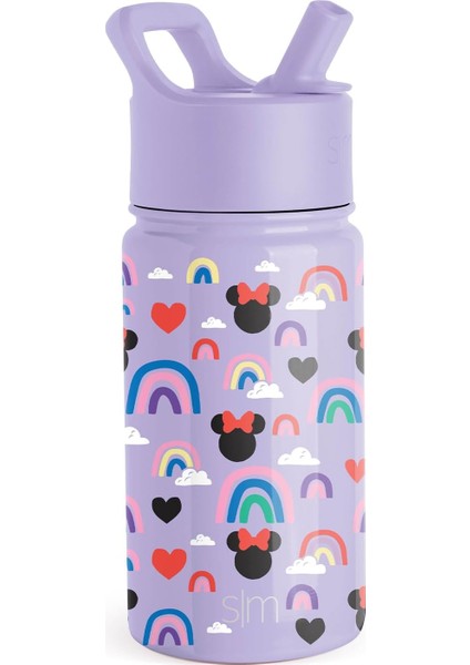 Disney Minnie Mouse Çocuklar Su Şişeleri 2'li Saman Kapaklı Paket Kız ve Erkek Okul Için Yeniden Kullanılabilir Yalıtımlı Paslanmaz Çelik ve Plastik Bardaklar | (Yurt Dışından) fırsatları