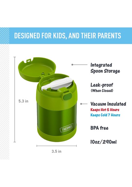 ， Yalıtımlı Yiyecek Kavanozu – 10 Oz Limon Yeşili – Katlanabilir Kaşıklı Çocuk Dostu Yiyecek Kavanozu (Yurt Dışından) fırsatları