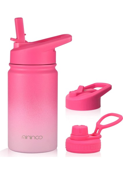 ，，yalıtımlı Çocuk Su Şişesi 12 Oz Paslanmaz Çelik Su Şişesi Çocuklar Için Saman Kapaklı Kızlar, Erkekler Için (Punch/yeşil) (Yurt Dışından)