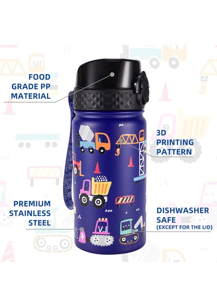 ， Oz. Çocuk Yalıtımlı Paslanmaz Çelik Su Şişesi, Hasır Kapaklı - Sızdırmaz ve Ter Geçirmez, Toz Geçirmez Kapaklı (Mavi - ) (Yurt Dışından) fırsatları