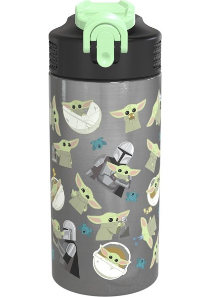 Star Wars Mandaloria Çocuk Paslanmaz Çelik Vakum Yalıtımlı Su Şişesi 14 Oz. Dayanıklı, Sızdırmaz Açılır Pipet Ağzı ve Dahili Taşıma Halkası Bpa Içermez. (Yurt Dışından)