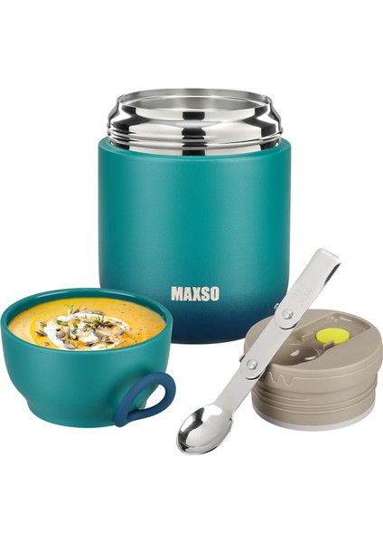 Yetişkinler ve Çocuklar Için Sıcak ve Soğuk Yiyeceklere Uygun, 17 Oz Vakum Yalıtımlı Çelik Kaşıklı Öğle Yemeği Kutusu Öğle Yemeği Kutusu Sızdırmaz Yalıtımlı Gıda Kavanozu (Yurt Dışından)