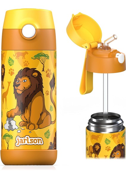 ， Çocuk Paslanmaz Çelik Hasır Su Şişesi 350ML – Bpa Free – Sızdırmaz – Okul ve Kreşler Için Yalıtımlı Su Şişesi (Yurt Dışından)