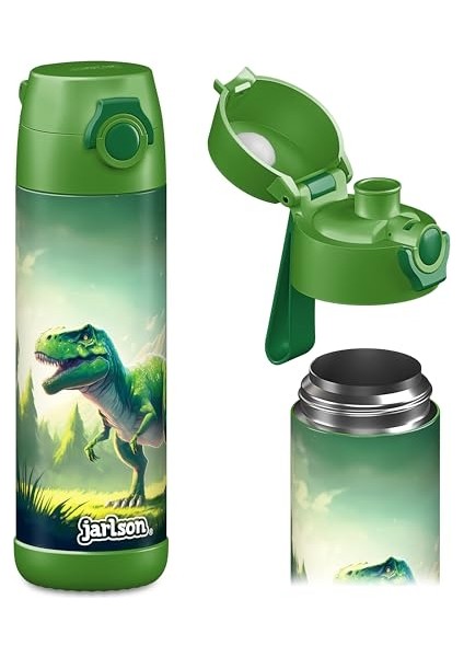 Çocuk Su Şişesi Yalıtımlı Paslanmaz Çelik Su Şişesi Bpa Içermez Sızdırmaz Okullar ve Anaokulları Için Bardak Kapaklı Çocuk Şişesi (350ML) (Yurt Dışından)