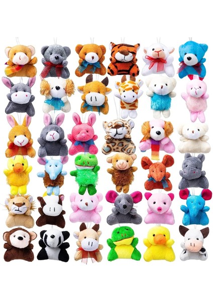Brave Bull。12'li Paket Rastgele Mini Hayvan Peluş Oyuncak Seti (Her Biri 3 Inç), Çocuklar Için Doldurulmuş Hayvanlar (Yurt Dışından)