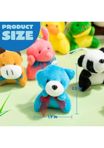 Brave Bull。12'li Paket Rastgele Mini Hayvan Peluş Oyuncak Seti (Her Biri 3 Inç), Çocuklar Için Doldurulmuş Hayvanlar (Yurt Dışından) modelleri