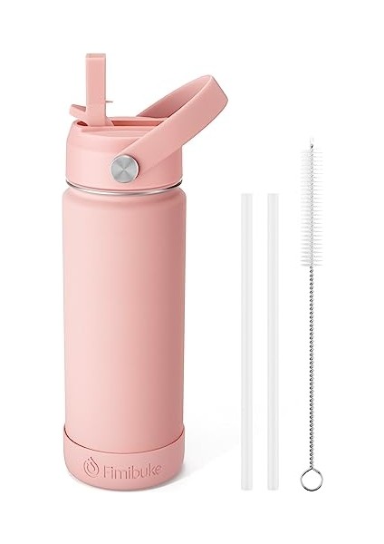 Çocuklar Yalıtımlı Su Şişesi 18 Oz Bpa Içermeyen Paslanmaz Çelik Saman ile Seyahat Çift Duvar Sızdırmaz Yürümeye Başlayan Okul Erkek Kız Için (1 Paket Yeşil Dinozor) (Yurt Dışından)