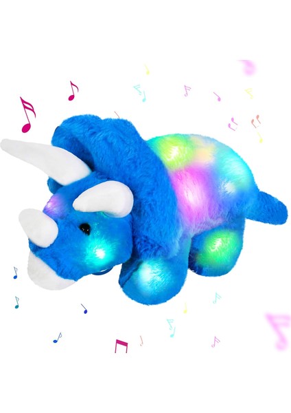 Brave Bull。40.64 cm Parlayan Triceratops Dinozor Dolması Hayvan LED Yumuşak Dinozor Peluş Oyuncak Sihirli Gece Lambası ve Yürümeye Başlayan Çocuk Doğum Günü Için Ninni (Yurt Dışından)