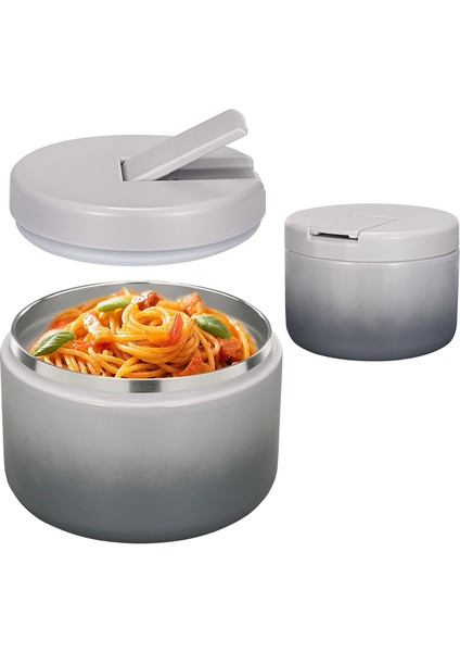 Toka Kapaklı 12OZ Yalıtımlı Gıda Kavanoz Geniş Ağızlı Çorba Sıcak Yemek Için Yalıtımlı Kavanoz Çocuk Sızdırmaz Paslanmaz Çelik Öğle Yemeği Kabı 1 Paket (Degrade Pembe) (Yurt Dışından)