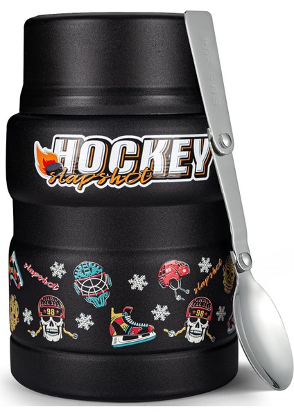 17 Oz Çocuklar Için Sıcak Yemek Kavanozu - Katlanır Kaşıklı Çorba Kavanozu - Sıcak ve Soğuk Yemek Kavanozu - Sarı Futbol (Yurt Dışından)