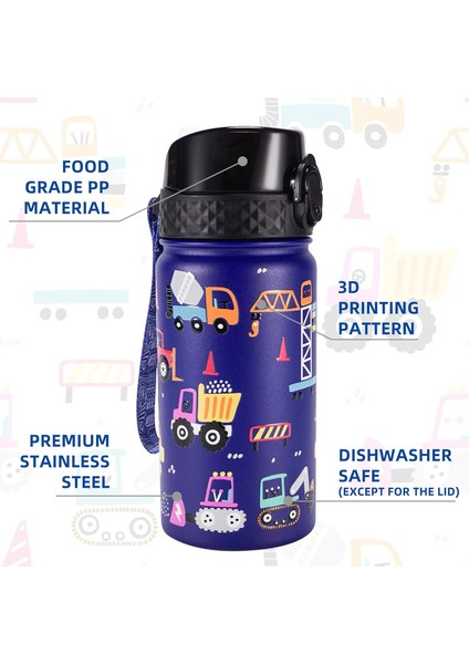 ， Oz. Çocuk Yalıtımlı Paslanmaz Çelik Su Şişesi, Hasır Kapaklı - Sızdırmaz ve Ter Geçirmez, Toz Geçirmez Kapaklı (Mavi - ) (Yurt Dışından) fırsatları