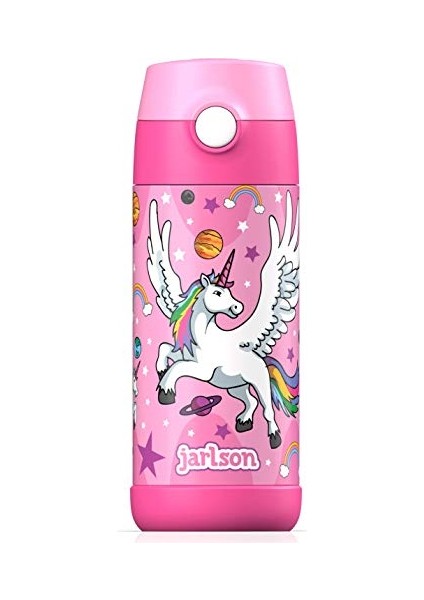 ， Çocuk Paslanmaz Çelik Hasır Su Şişesi 350ML – Bpa Free – Sızdırmaz – Okul ve Kreşler Için Yalıtımlı Su Şişesi (Yurt Dışından)