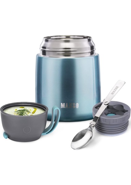 Yetişkinler ve Çocuklar Için Sıcak ve Soğuk Yiyeceklere Uygun, 17 Oz Vakum Yalıtımlı Çelik Kaşıklı Öğle Yemeği Kutusu Öğle Yemeği Kutusu Sızdırmaz Yalıtımlı Gıda Kavanozu (Yurt Dışından)